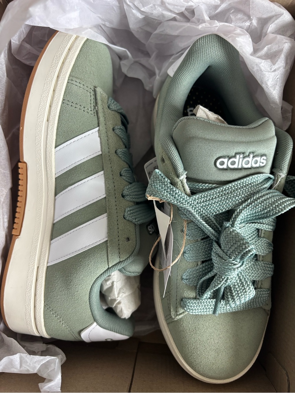 adidas Grand Court Alpha 00s Olive Green and White Sneakers